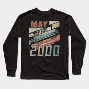 Born In MAY 2000 200th Years Old Retro Vintage Birthday Long Sleeve T-Shirt